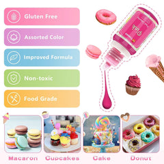 Zestaw 12 barwników spożywczych w płynie, 10 ml Naty Shop