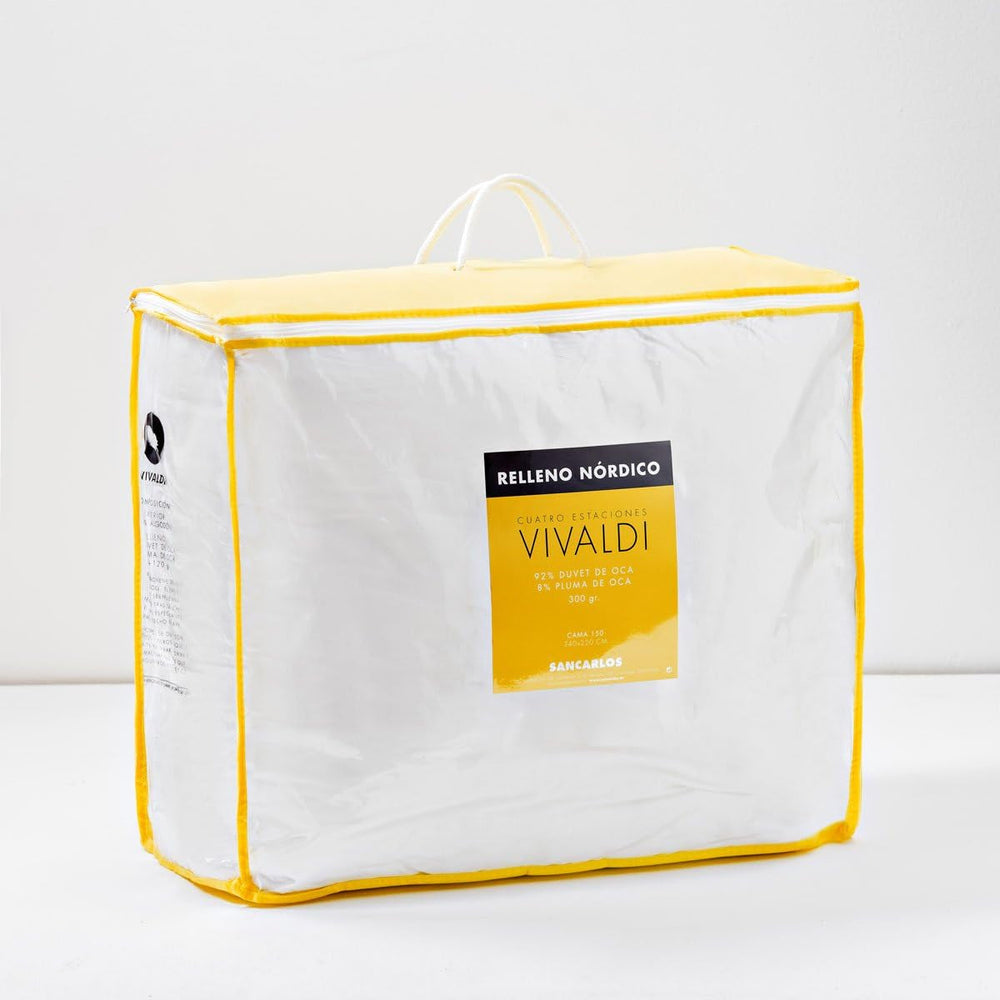 Poszewka puchowa Sancarlos Vivaldi, bawełniana, biała, Cama 105-180 X 220 Cm Kołdry i kołdry Naty Shop