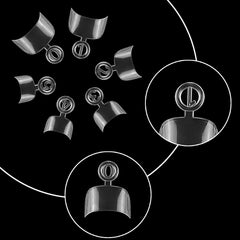600 bucăți vârfuri de unghii false ovale, 12 dimensiuni vârfuri de unghii scurte, vârfuri de unghii false franceze cu jumătate de acoperire pentru saloane de unghii DIY, transparente