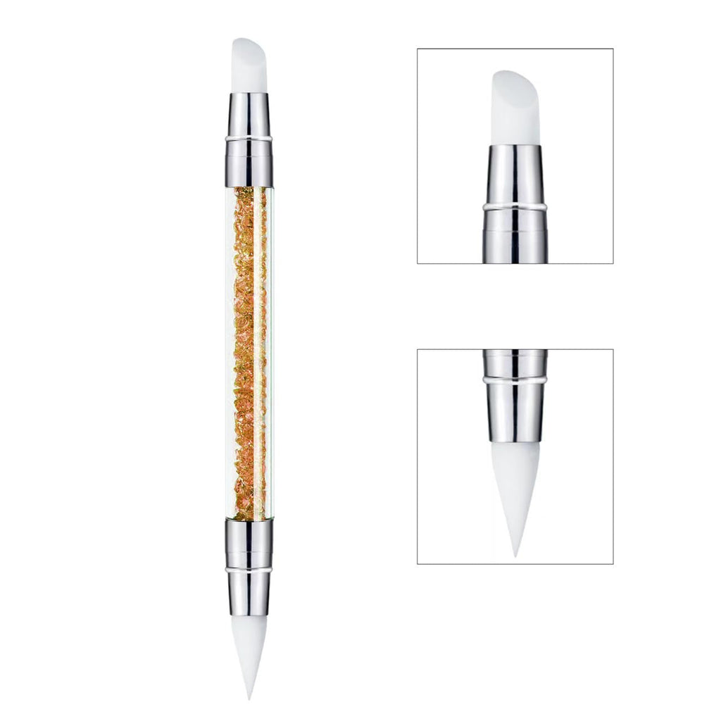 ZEOHBETY Nagelkunst-Skulpturstift, 5 Stück Doppelspitzen-Silikon-Nagelwerkzeuge Für Harz, Silikonpinsel, Acrylstift, Nagelkunst-Pinsel, Nagelfolienschnitzen, Zeichnen, Effekt, Formen, Zeichnen