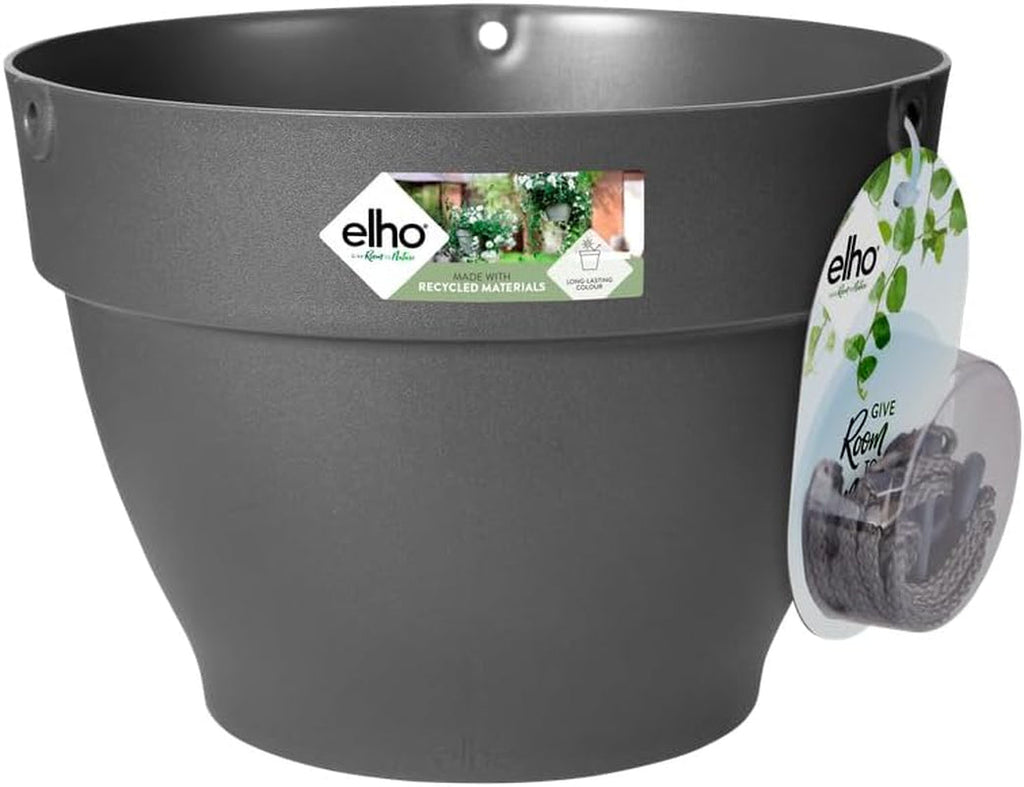 elho Vibia Campana Jardinieră suspendată 26 - Ghiveci suspendat pentru flori - Ghiveci pentru plante de exterior - Ø 26,0 x H 18,4 cm - Negru/Antracit