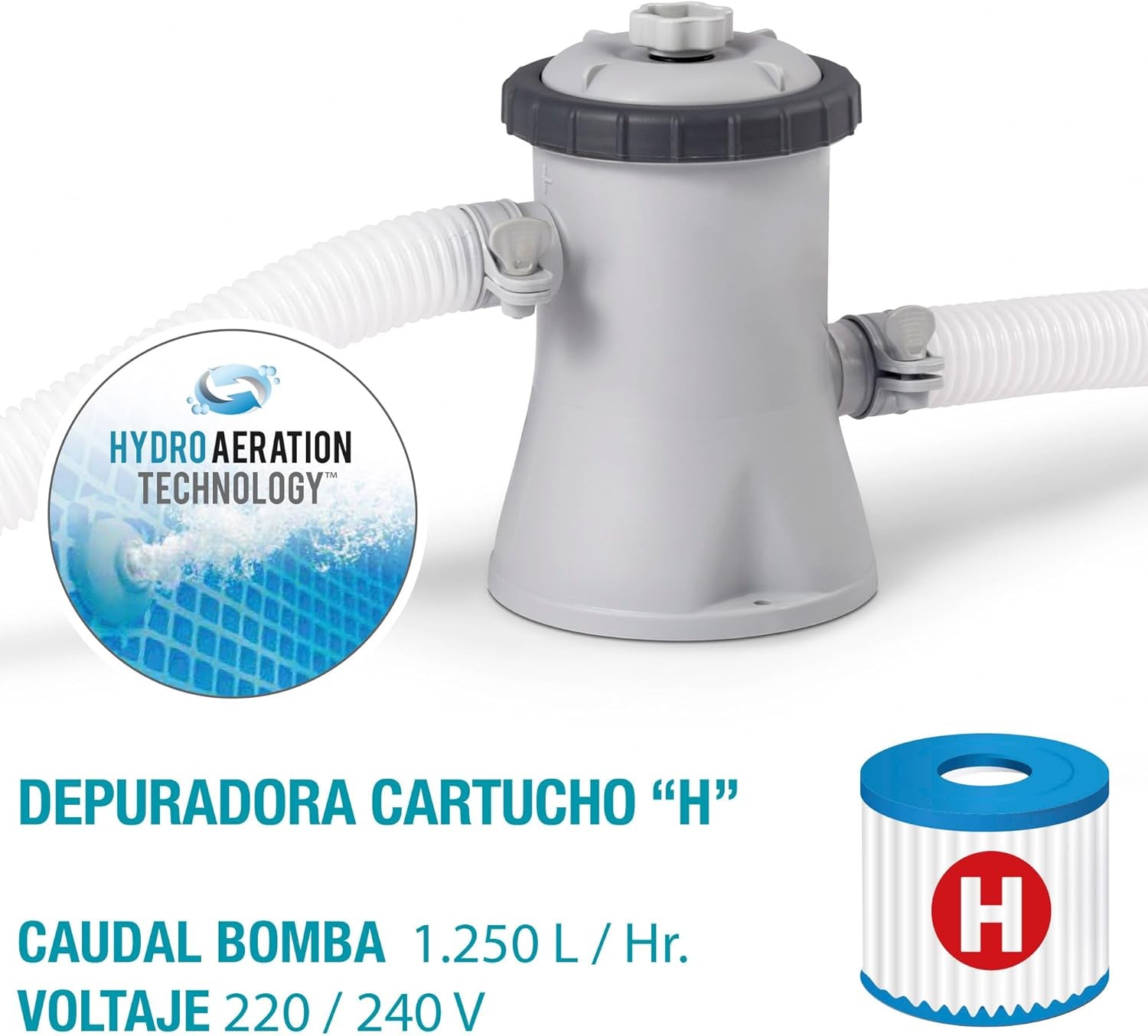 Intex 28122NP - Łatwy zestaw do okrągłego basenu naziemnego, Pompa filtrująca 1250 L/h, 3853 L, PVC, Niebieski, 305x76 cm