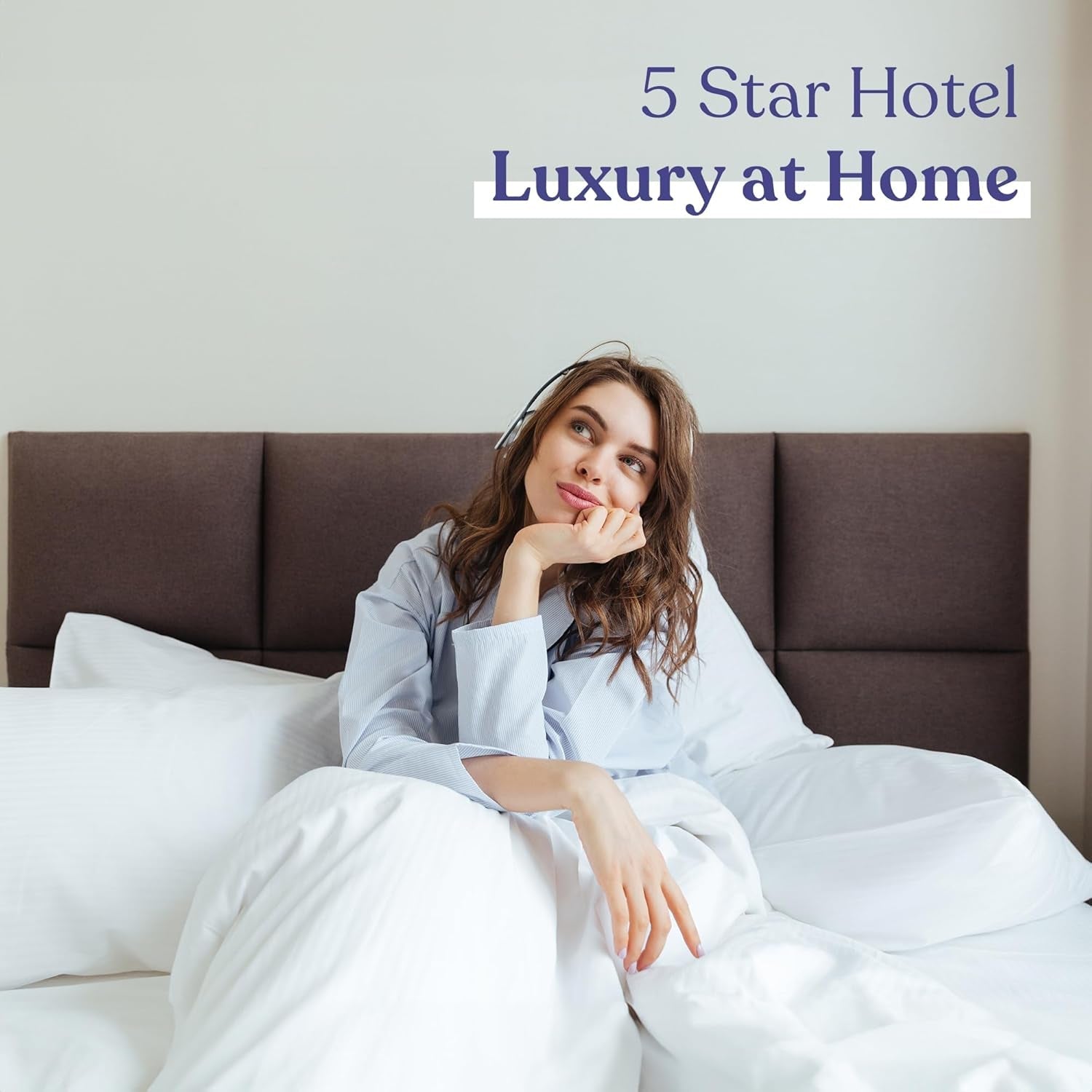 Fluffco Down Alternative Pillow Standard Pillow For Sleeping Queen Pillow Bed Pillow Side Sleeper Pillow Cooling Pillow Hotel Pillow Neck Pillow Travel Pillow (Standard Firm) Perne standard Naty Shop