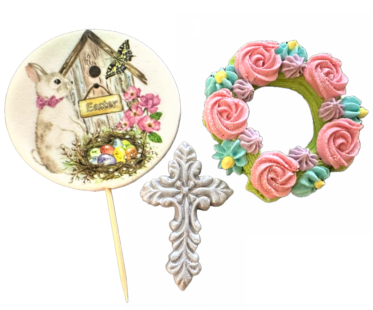 Zestaw 3 jadalnych dekoracji z masy cukrowej, Ozdoby Wielkanocne ze sklepu Sugar Paste Nati