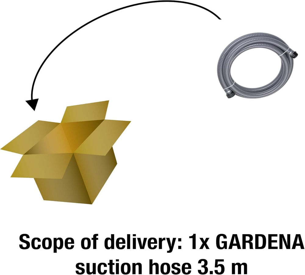 Furtun de aspirare Gardena 3,5 m: Furtun de aspirare robust pentru extinderea setului de aspirare, diametru 25 mm, rezistent la vid și gata de conectare (1412-20)
