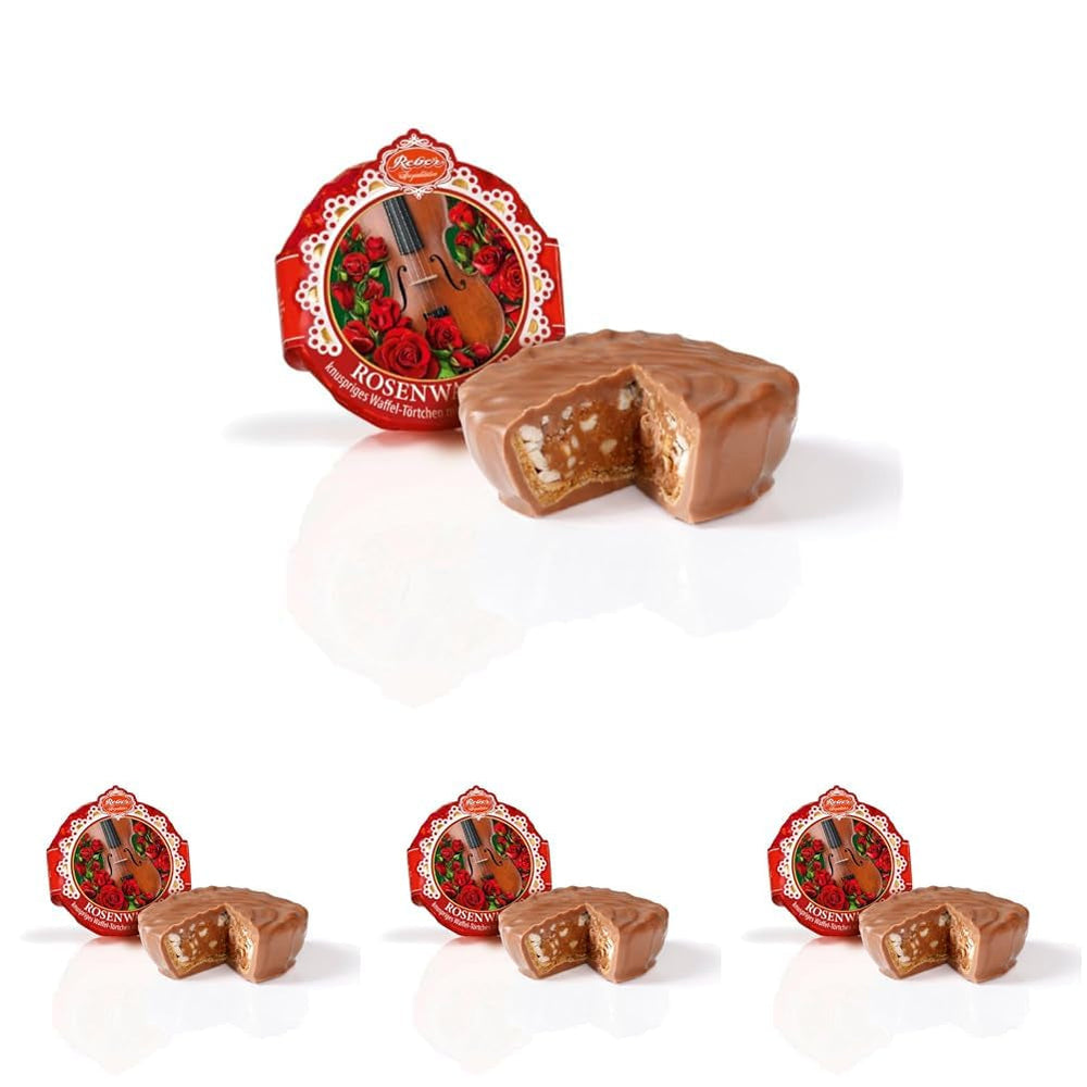 Plăcintă cu ciocolată și trufe Reber Bites, trufe cu brandy pe nuga cremoasă, acoperită cu ciocolată delicată cu lapte alpină, 40g (1 bucată)