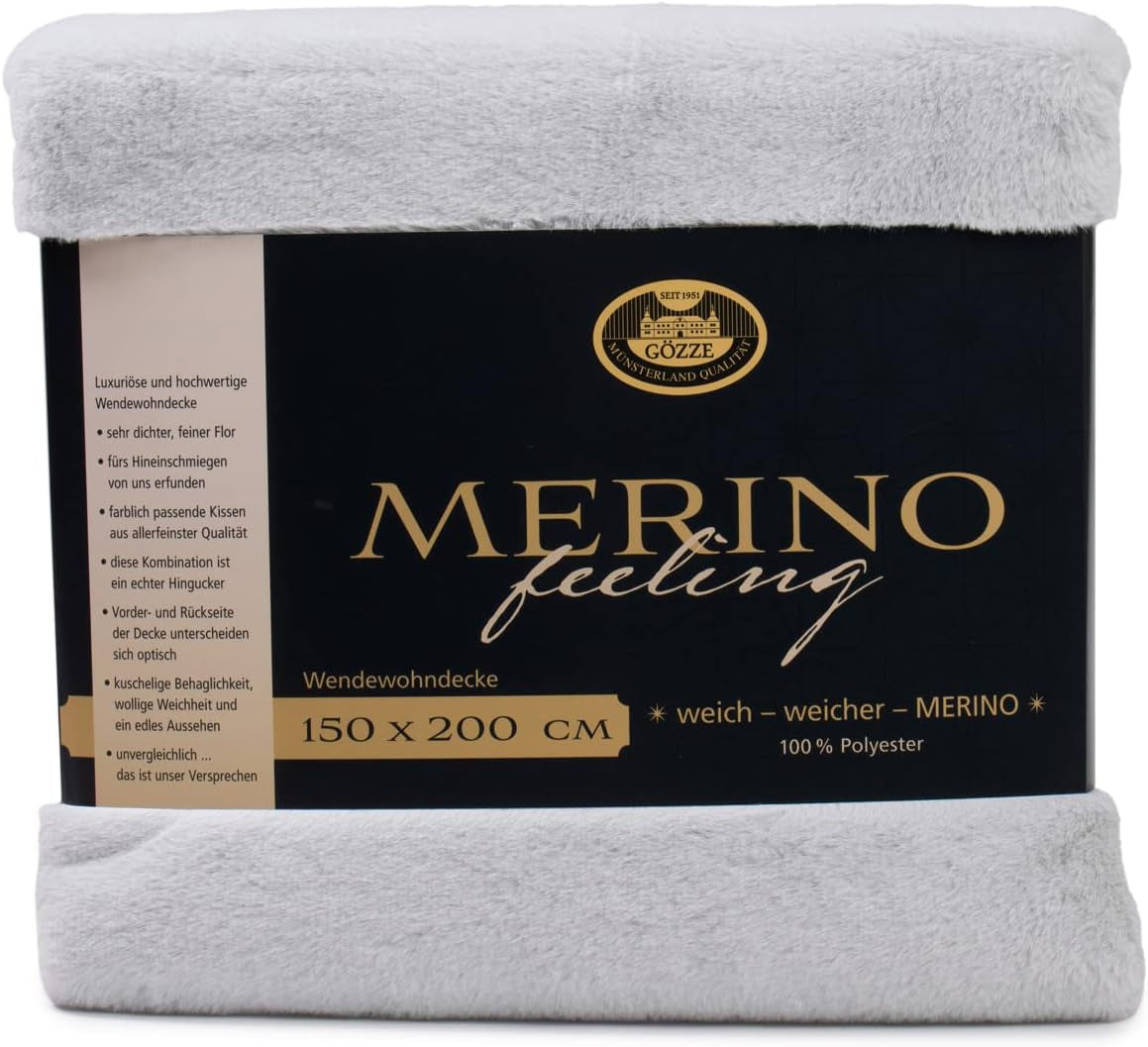 Gözze - Wygodny koc, dwustronny, o dużej gęstości 600 G/M², 150 x 200 cm - Ciemnozielone łóżka i koce Besuche den GÃ¶zze-Store srebrny 150 x 200 cm