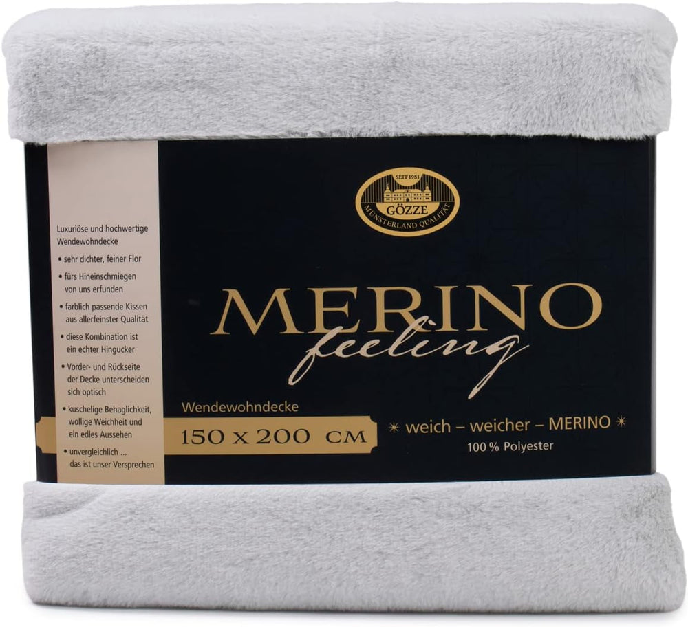 Gözze - Wygodny koc, dwustronny, o dużej gęstości 600 G/M², 150 x 200 cm - Ciemnozielone łóżka i koce Besuche den GÃ¶zze-Store srebrny 150 x 200 cm