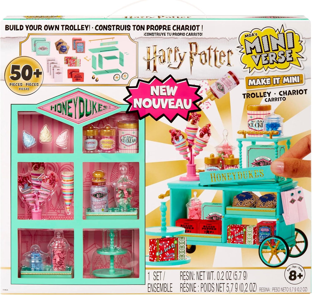 Miniverse MGA Make It Mini Honeydukes Trolley – Harry Potter Mini-Sammlerstücke, 50+ Teile, Kunstharz-Bastelspiel, Nachgebildete Lebensmittel, Für Sammler & Kinder ab 8, Nicht ESSBAR