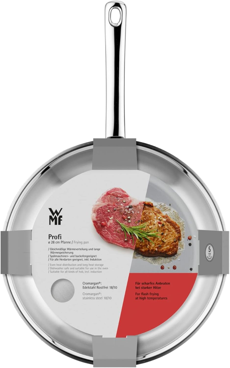 WMF Profi patelnia ze stali nierdzewnej 24 cm indukcyjna, patelnia ze stali nierdzewnej Cromargan Garnki i patelnie Naty Shop