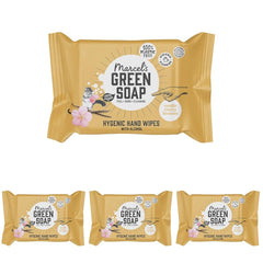 Chusteczki nawilżane do rąk Marcel's Green Soap, 60 szt. - Wanilia i kwiat wiśni - Na bazie roślin - Organiczne