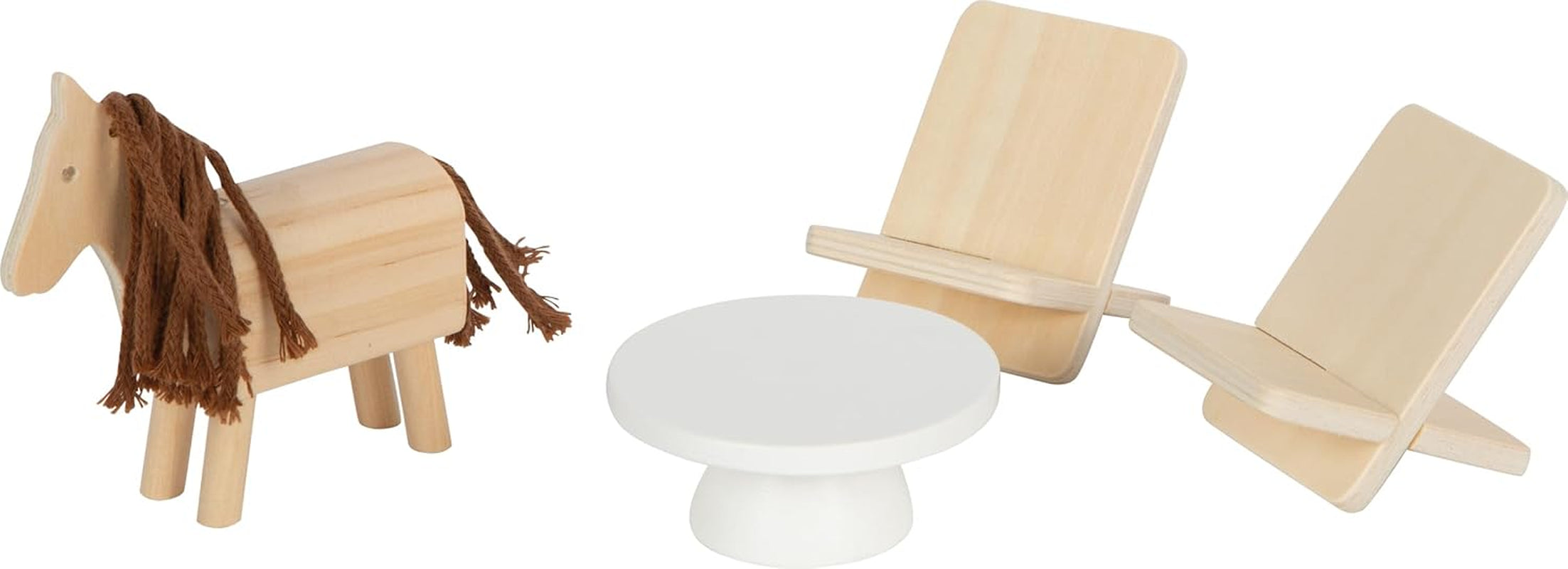 Casă de păpuși din lemn Small Foot, culori naturale – cu 3 etaje, terasă pe acoperiș și set de mobilier cu 51 de piese, încurajează jocul creativ, potrivită pentru vârste de la 3 ani în sus, 12541