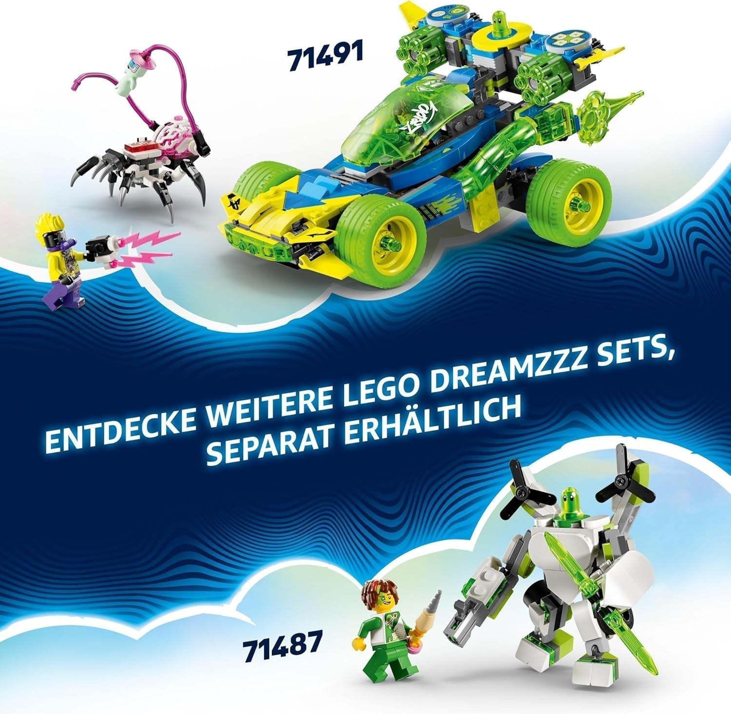 LEGO Dreamzzz Przygoda Z-Bloba z robotem i pojazdem, zabawkowy mech 20 w 1, dla dziewcząt i chłopców, dzieci w wieku od 7 lat, zestaw fantasy z minifigurką Mateo, 20 wersji Z-Bloba 71487 Zestawy do budowania Szukaj w sklepie LEGO