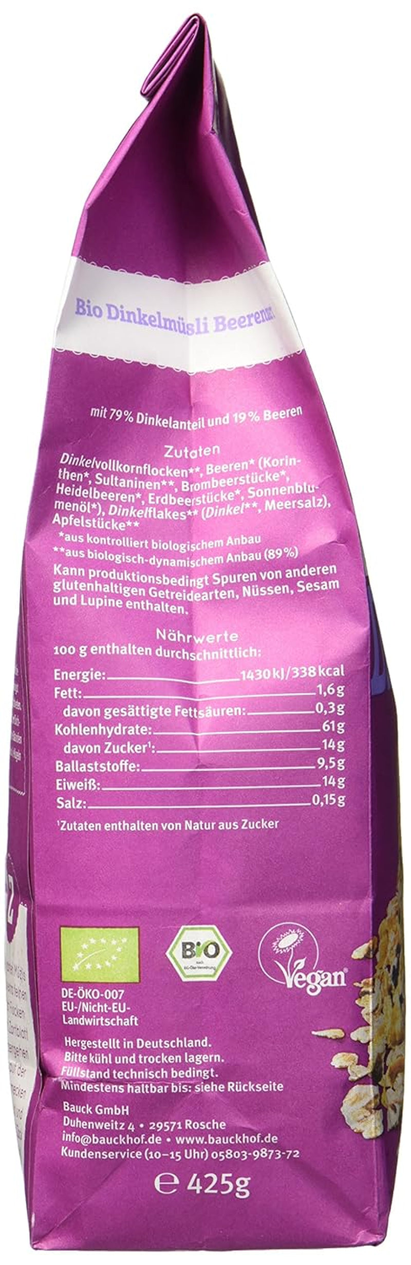 Hof Musli o smaku orkiszowym, niesłodzone, 425 g