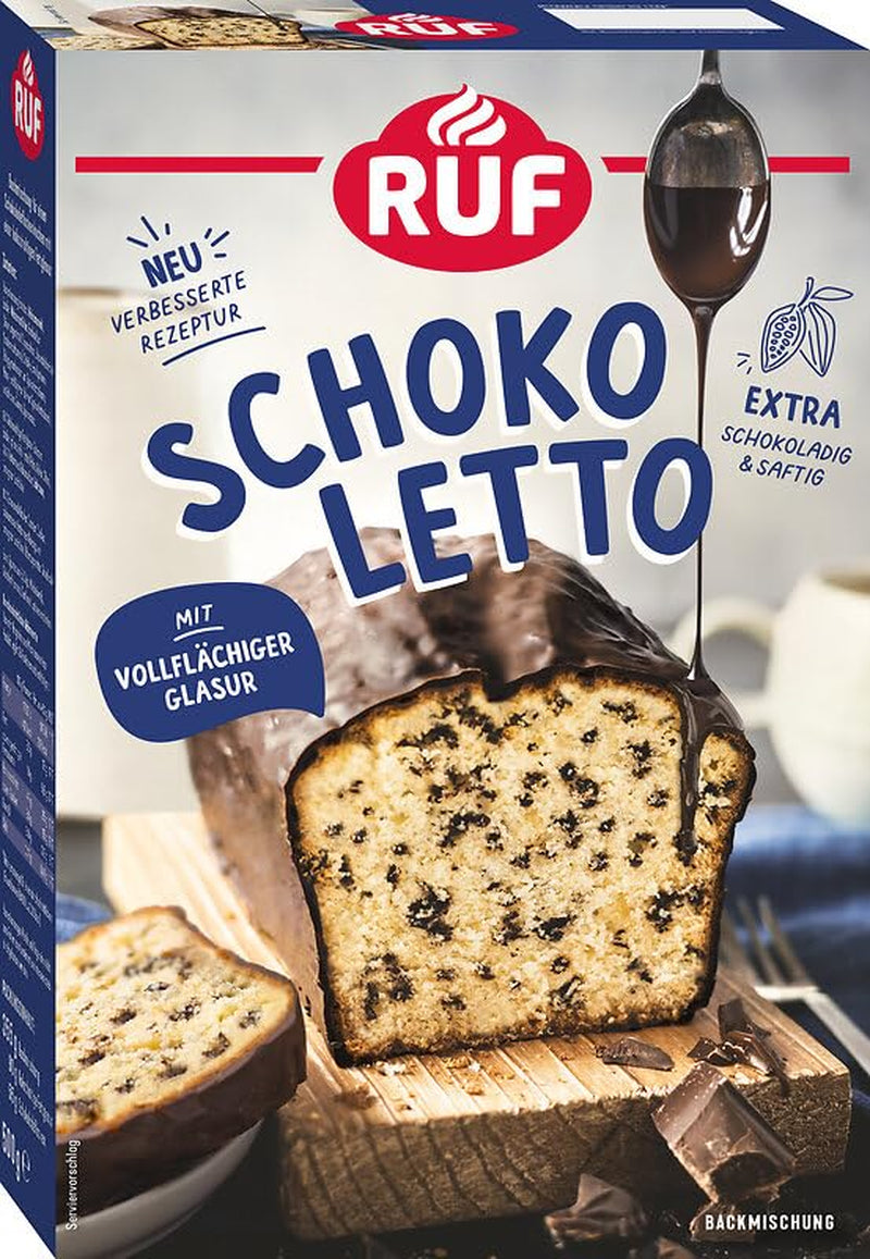 RUF Nusskuchen, Backmischung Mit Schneller Und Einfacher Zubereitung, Nussig Und Locker Mit Glasur, Als Grundlage Für Rüblikuchen, Vegan, 1 X 520G Naty Shop 500 G (1Er Pack) Schokolettokuchen