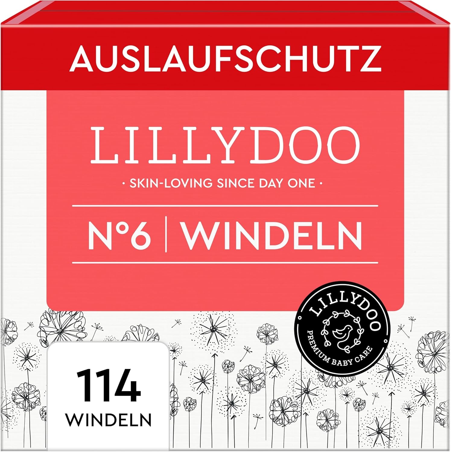 LILLYDOO Pieluchy dziecięce Przyjazne dla skóry - Rozmiar 3 (6-10 kg), 29 sztuk, niezawodna ochrona przed wyciekami, miękkie, bezzapachowe i bez balsamu dla skóry wrażliwej, testowane dermatologicznie