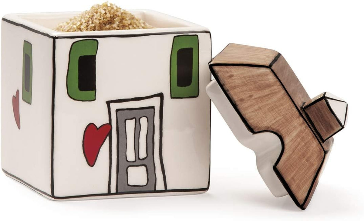 Zahărniță Egan, ceramică, emailată, fildeș, mică, Lc41R/3