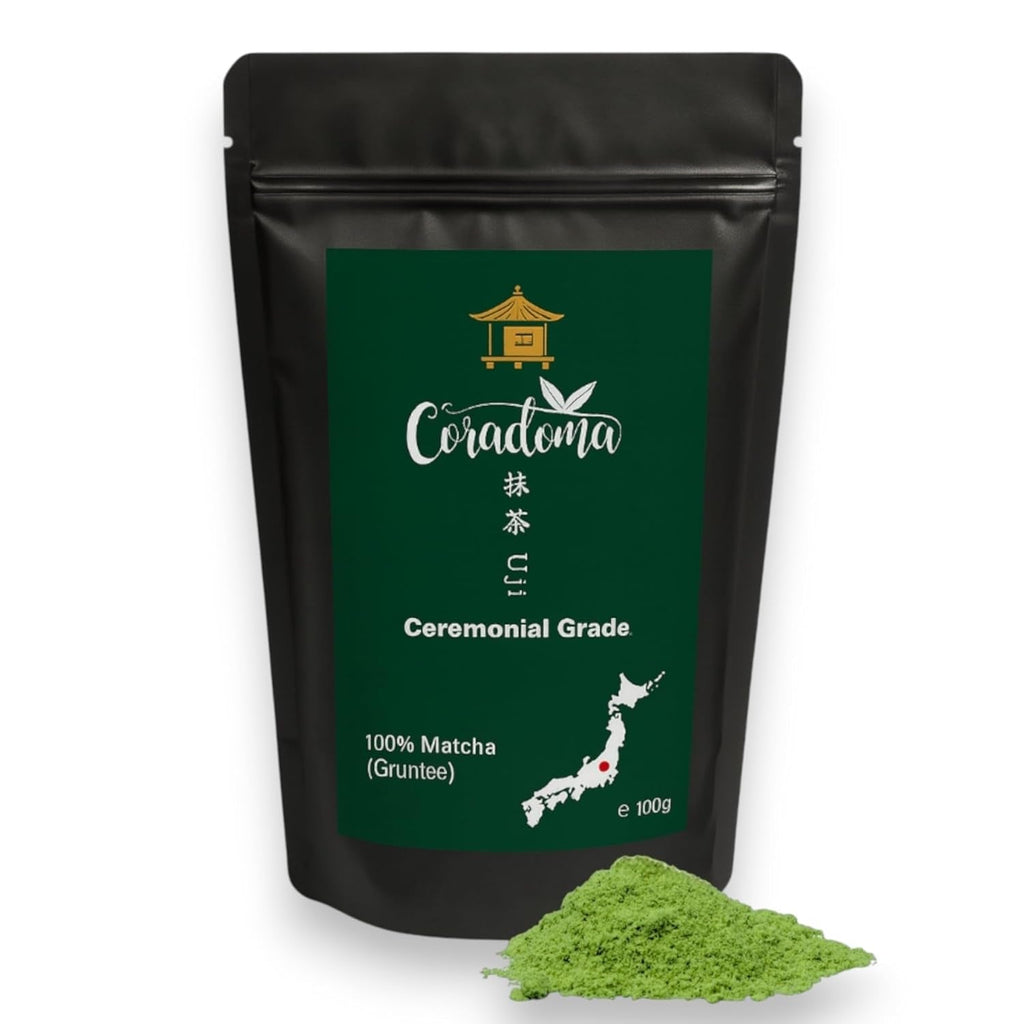 Matcha de calitate ceremonială din Japonia – pudră de matcha 100% naturală, măcinată manual din prima recoltă, ceai verde japonez original în cutie de 40 g – calitate pură și tradițională