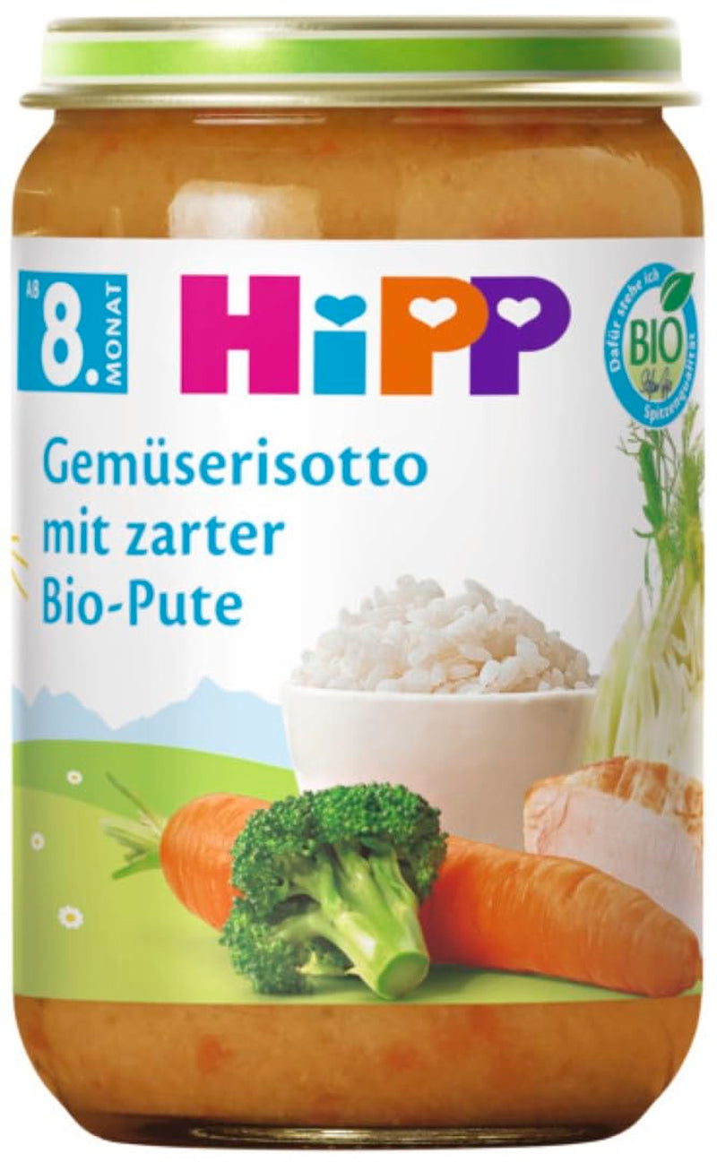 Hipp Organic Menus Od 8 miesiąca Risotto warzywne z delikatnym organicznym indykiem, 220G 6-pak (6X220G) Matka i Dziecko Naty Shop Domyślny tytuł