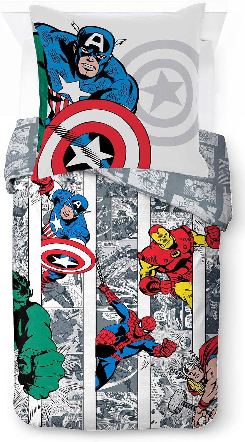 Pościel dla dzieci, unisex, księżniczki i superbohaterowie, 100% bawełna Pościel - dziecięca Naty Shop Multicolor - Avengers 135X200/80X80 (2 szt.)