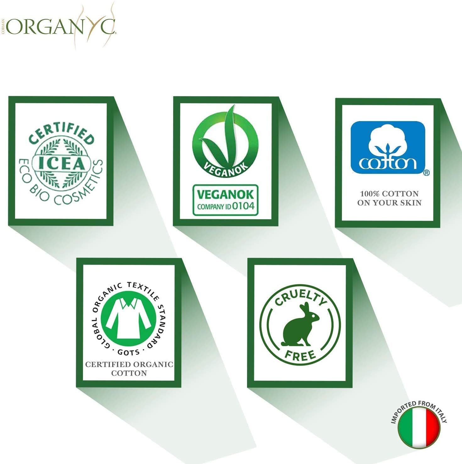 Organyc Wilgotne chusteczki do higieny intymnej, wykonane w 100% z certyfikowanej bawełny organicznej – 4 opakowania po 20 chusteczek (łącznie 80 chusteczek)