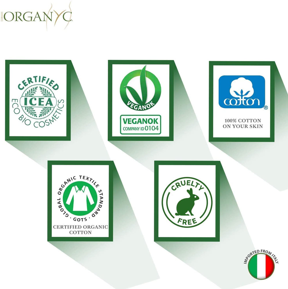 Organyc Wilgotne chusteczki do higieny intymnej, wykonane w 100% z certyfikowanej bawełny organicznej – 4 opakowania po 20 chusteczek (łącznie 80 chusteczek)