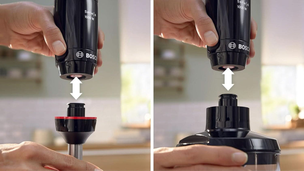 Mikser stojący Bosch Ergomaster Serie 4, 1000 W, Edelstahl-Mixstab, Zerkleinerer, Mix-/Messbecher, Schwarz Kitchen Naty Shop