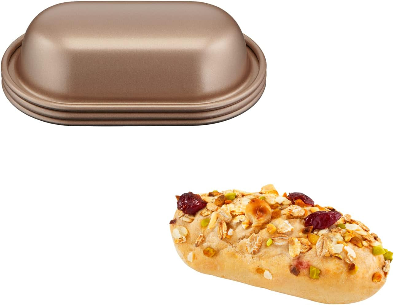 Tefal Creabake Muffins Creabake Backformen, 7,5 cm, Antihaftbeschichtung, Stapelbares System, Kreative Rezepte Für Süßigkeiten Und Salade, Einfaches Backen, Eisenfarben Formy i blachy do pieczenia Naty Shop 3 X Brotbackformen