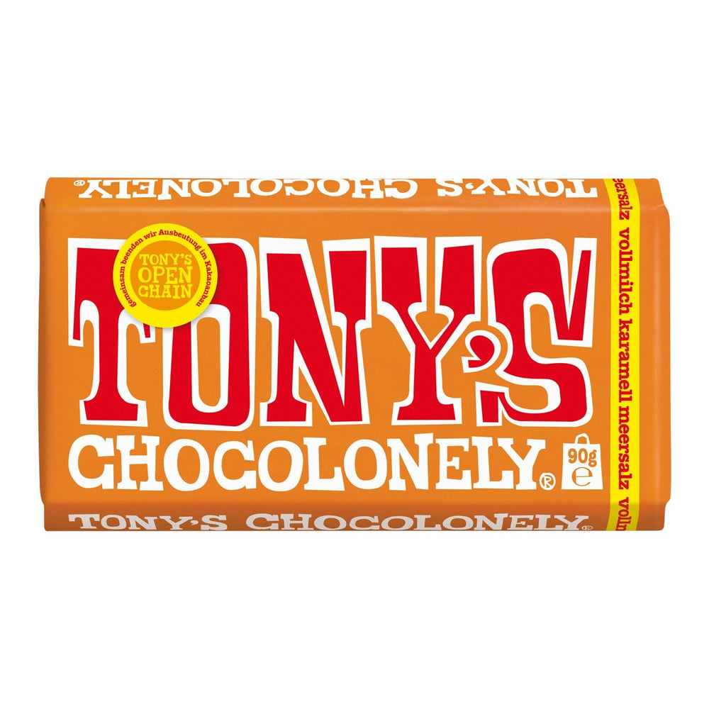 Tony's Chocolonely - Ciemna czekolada z migdałami i solą morską 90g