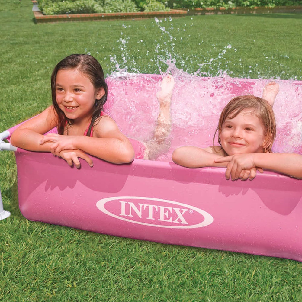 Intex 57172NP - Różowy mini basen z ramą, stal i PCV, różowy, 122x122x30 cm