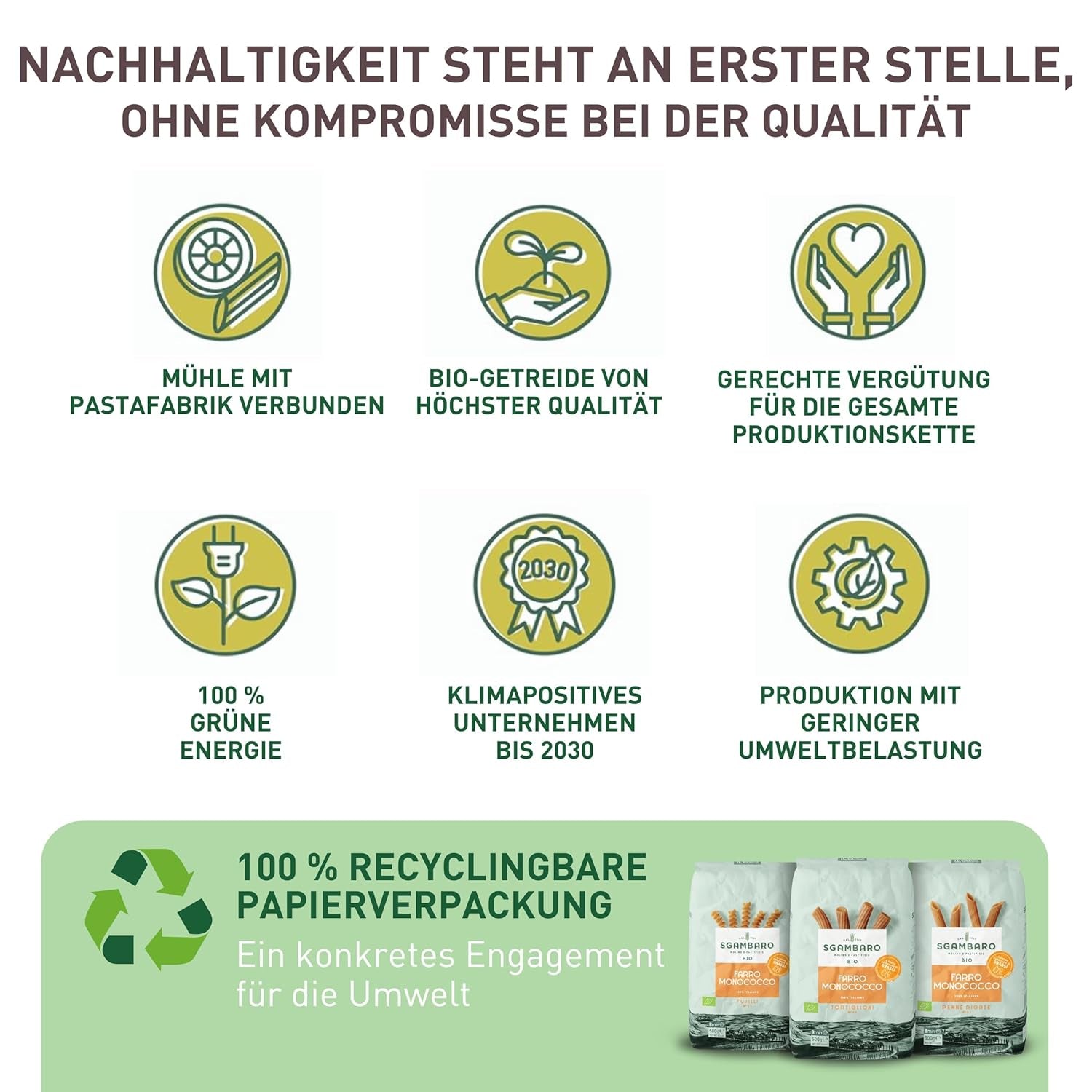 Ekologiczny Makaron Tortiglioni Nr 89 - 500g Makaron pszenny o obniżonej zawartości tłuszczu – Niska zawartość tłuszczu – Źródło błonnika i białka