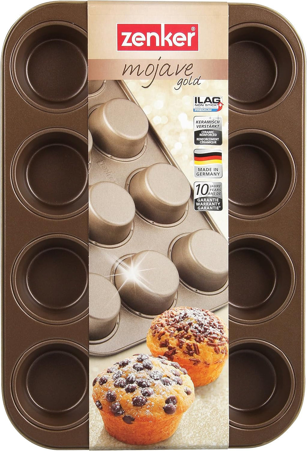 Zenker, forma do muffinów Ø 7 cm, MOJAVE GOLD Formy i blachy do pieczenia Naty Shop