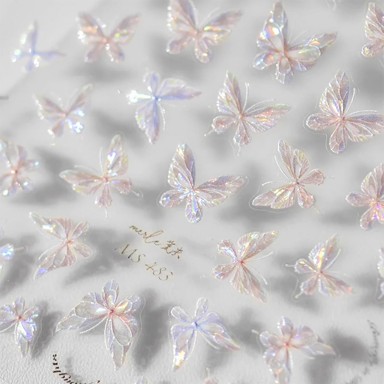 3 Stück Nagelsticker, Selbstklebend Glänzend Aurora Schmetterling Nagelsticker, Farbe Erleichterung Schmetterlinge Nagelsticker, Nail Art Dekoration Nagel Design Zubehör, Für Frauen Nagel DIY Art