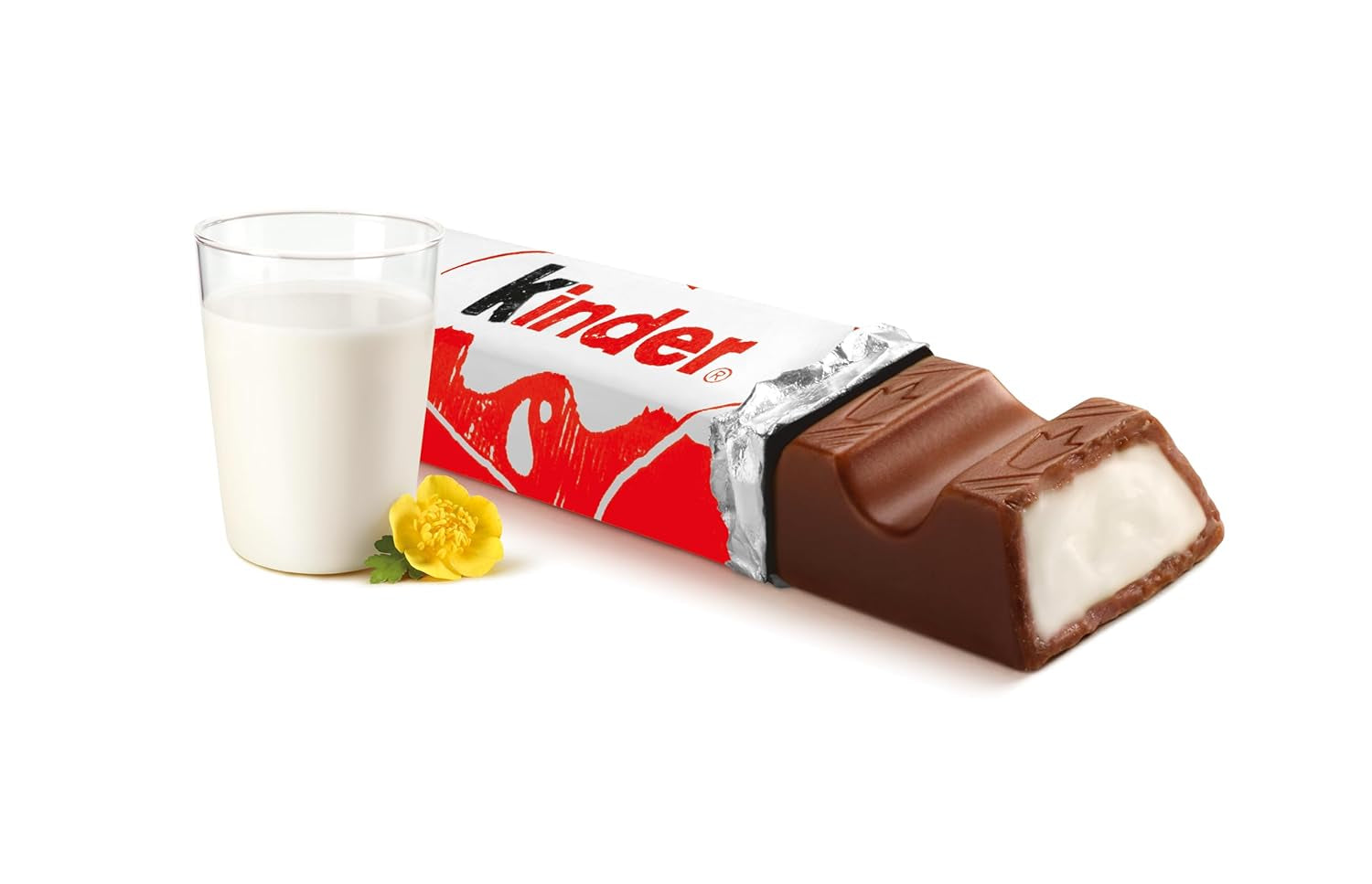 Kinder Chocolate - Nadziewane batoniki mlecznej czekolady - 1 opakowanie zawierające 24 pojedyncze batoniki (24 x 12,5 g).