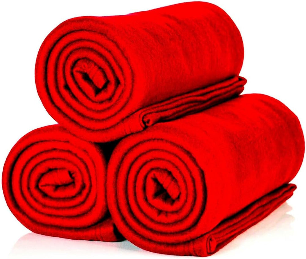 ALCLEAR 3 sztuki Koce polarowe Oeko Tex, kolor: antracyt, duży rozmiar 130X160 cm, ponad 200 G/m2, koc na sofę koc na sofę koc do salonu, koc piknikowy koc na sofę Łóżka i koce Beuche den ALCLEAR-Store Czerwony 3 sztuki 130X160 cm