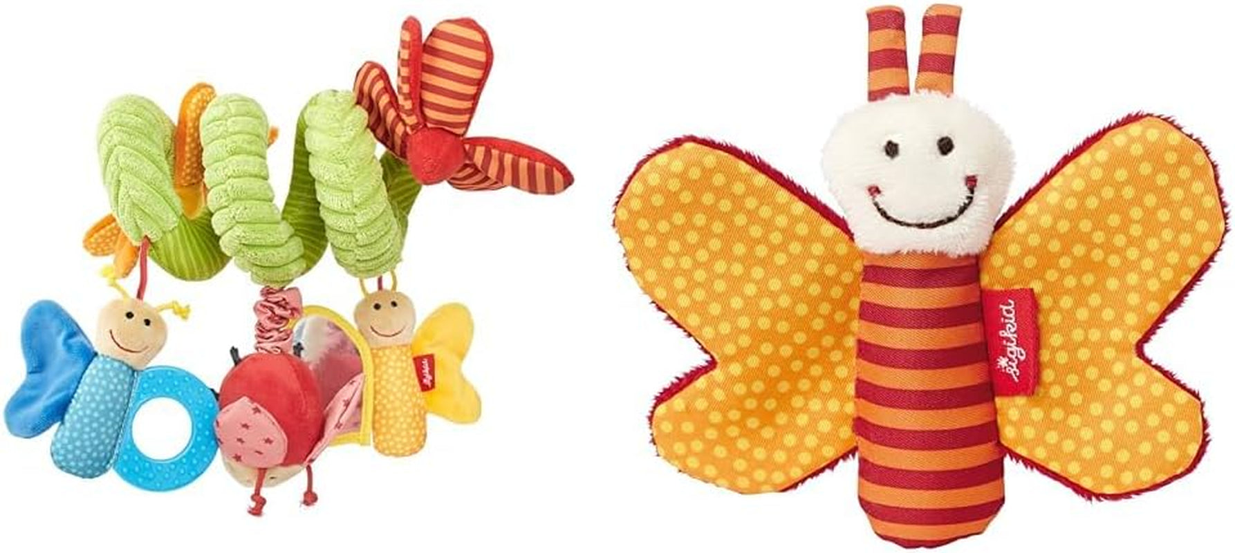 SIGIKID 42249 Fluture spiralat activ Baby Activity On Tour fete jucărie pentru copii recomandată de la naștere multicolor Jucarii Bebe Naty Shop Pachet cu jucărie pentru copii 41181 Multicolor