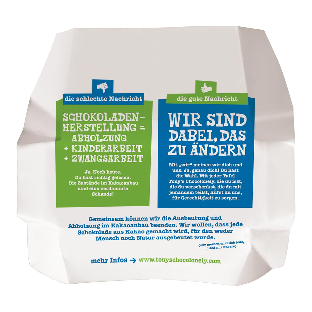 Tony's Chocolonely - Ciemna czekolada z migdałami i solą morską 90g