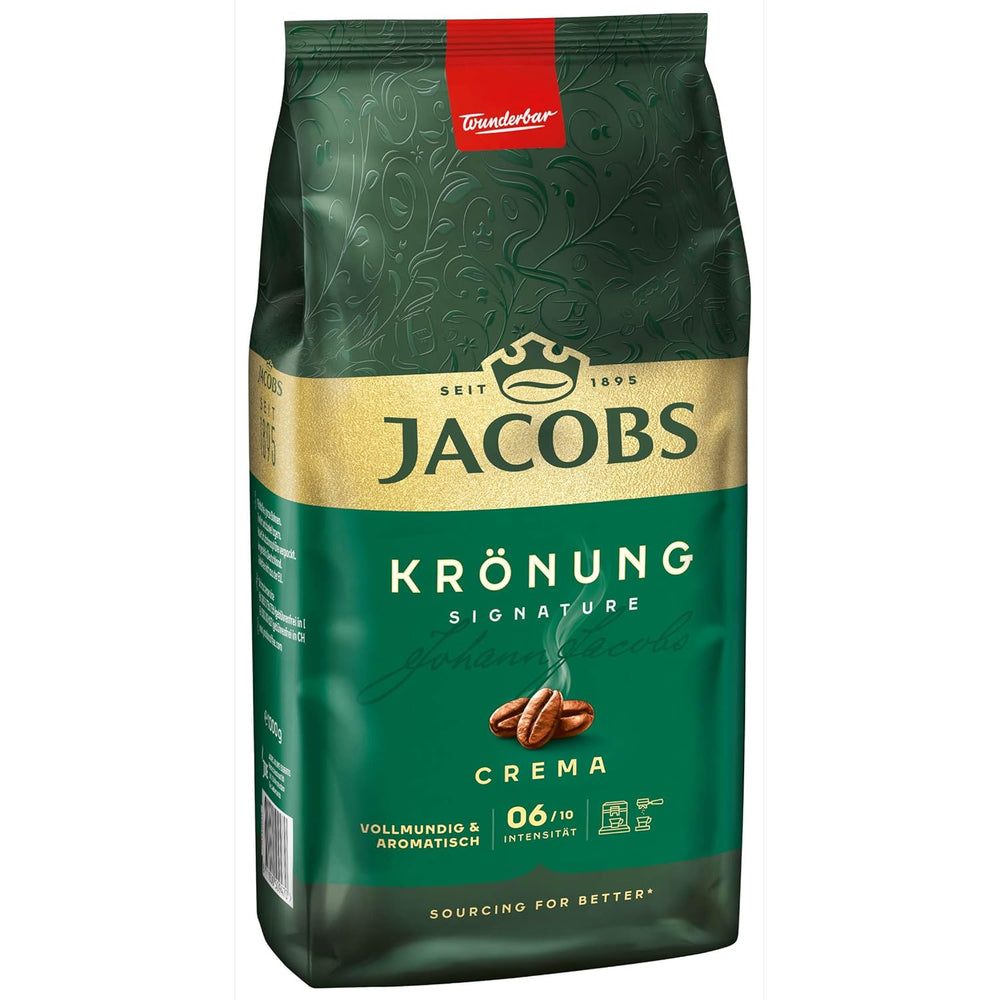 Jacobs Krönung Crema, Cafea boabe întregi, pachet de 4 (4 x 1000 g)