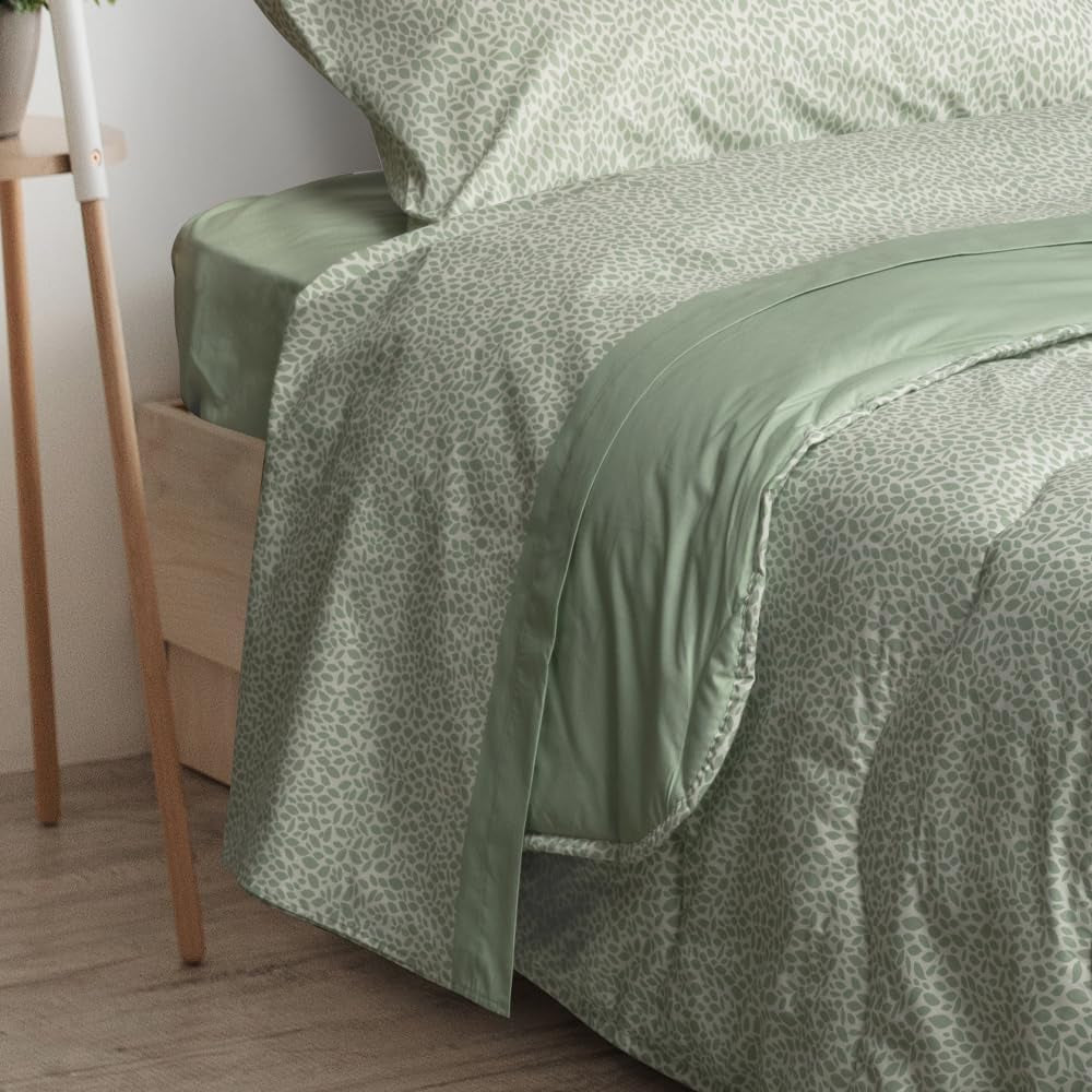 Foppapedretti Notte & Natura salvie petale cuvertură, capac, 100% bumbac, fabricat în Italia Plapumi si pilote Naty Shop