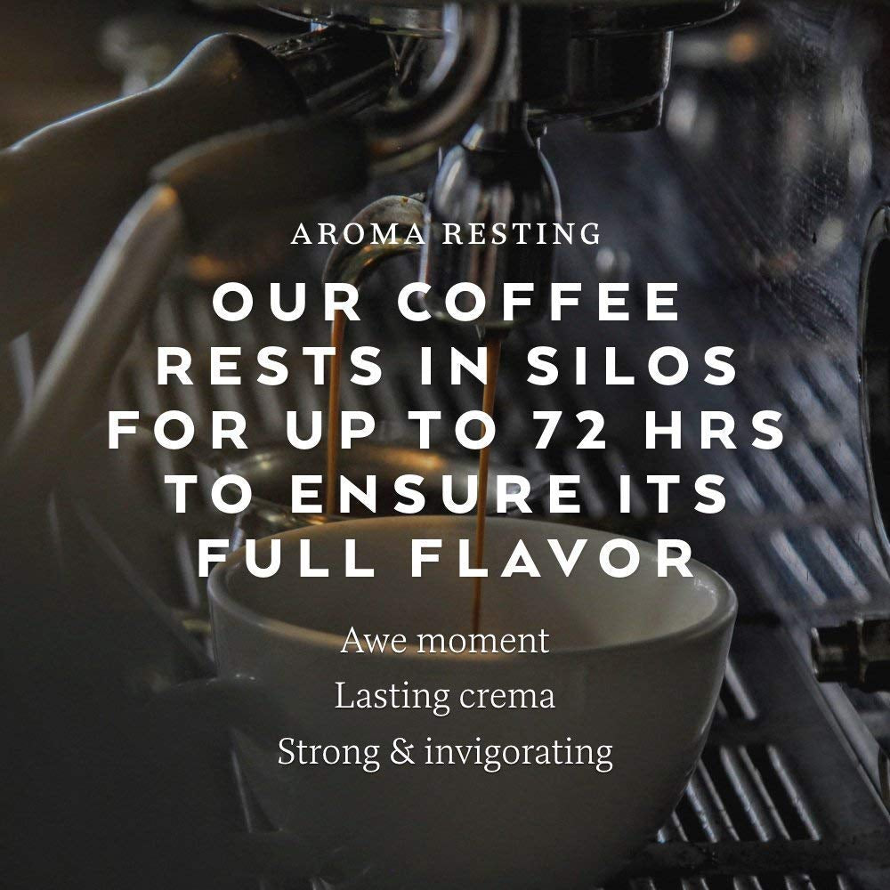 O'CCAFF? Luxe Bar Intenso Espresso | 3 boabe întregi de 1 kg, fabricate din 100% Robusta | Cafea obținută printr-un proces de prăjire extra lent în tambur, de la o afacere de familie italiană