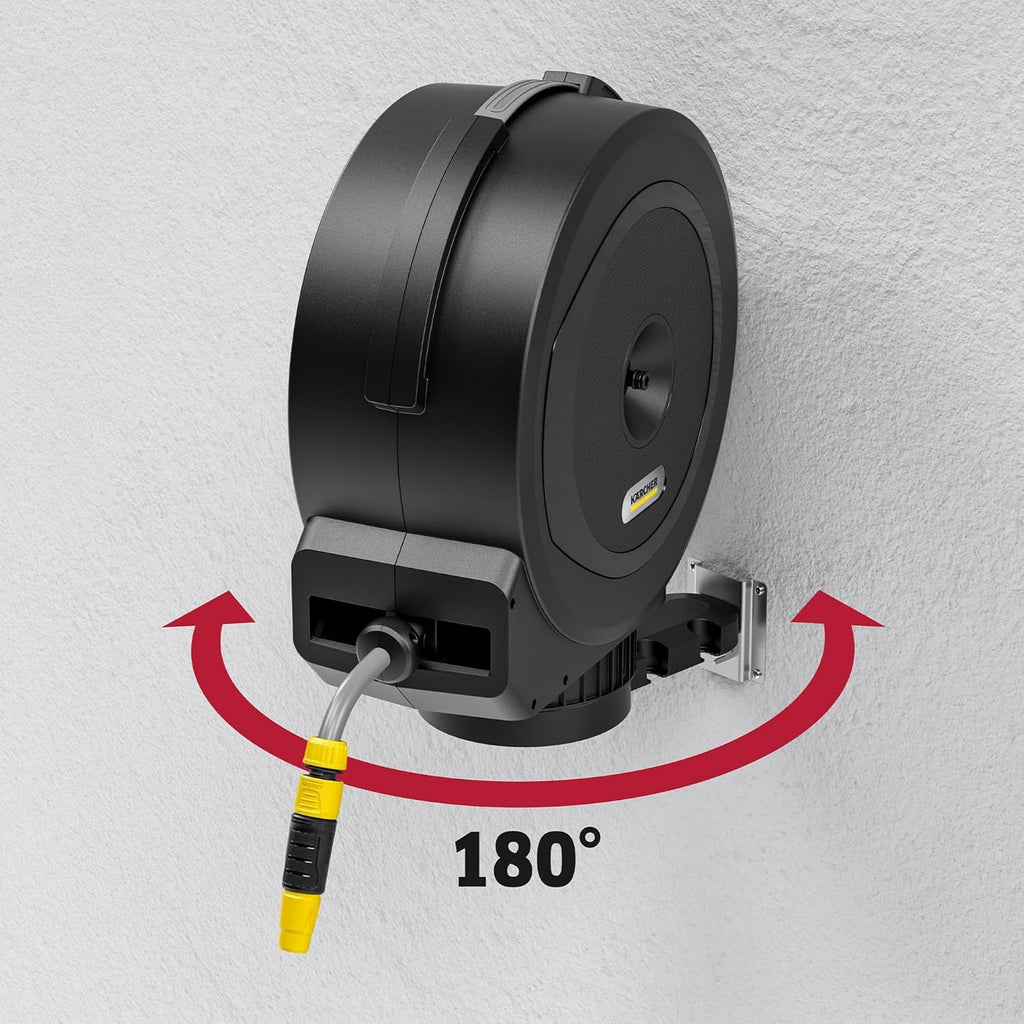 Cutie automată pentru furtun Kärcher HBX 5.35: furtun de 35 m, furtun de conectare: 1,5 m; retragere automată a furtunului, convenabilă și flexibilă, neagră