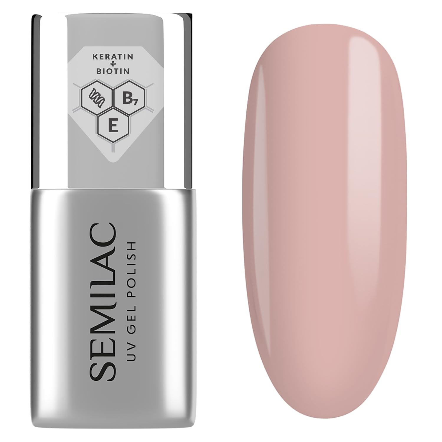 Semilac Pure & Clean Baza do lakieru UV 7ml – Samopoziomująca baza hybrydowa do wrażliwych paznokci