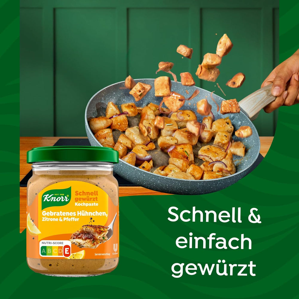 Knorr Schnell gewürzt Kochpaste Gebratenes Hühnchen, Zitrone & Pfeffer einfach & schnell für einen besonders intensywnyven, geballten Gesmack 165 g