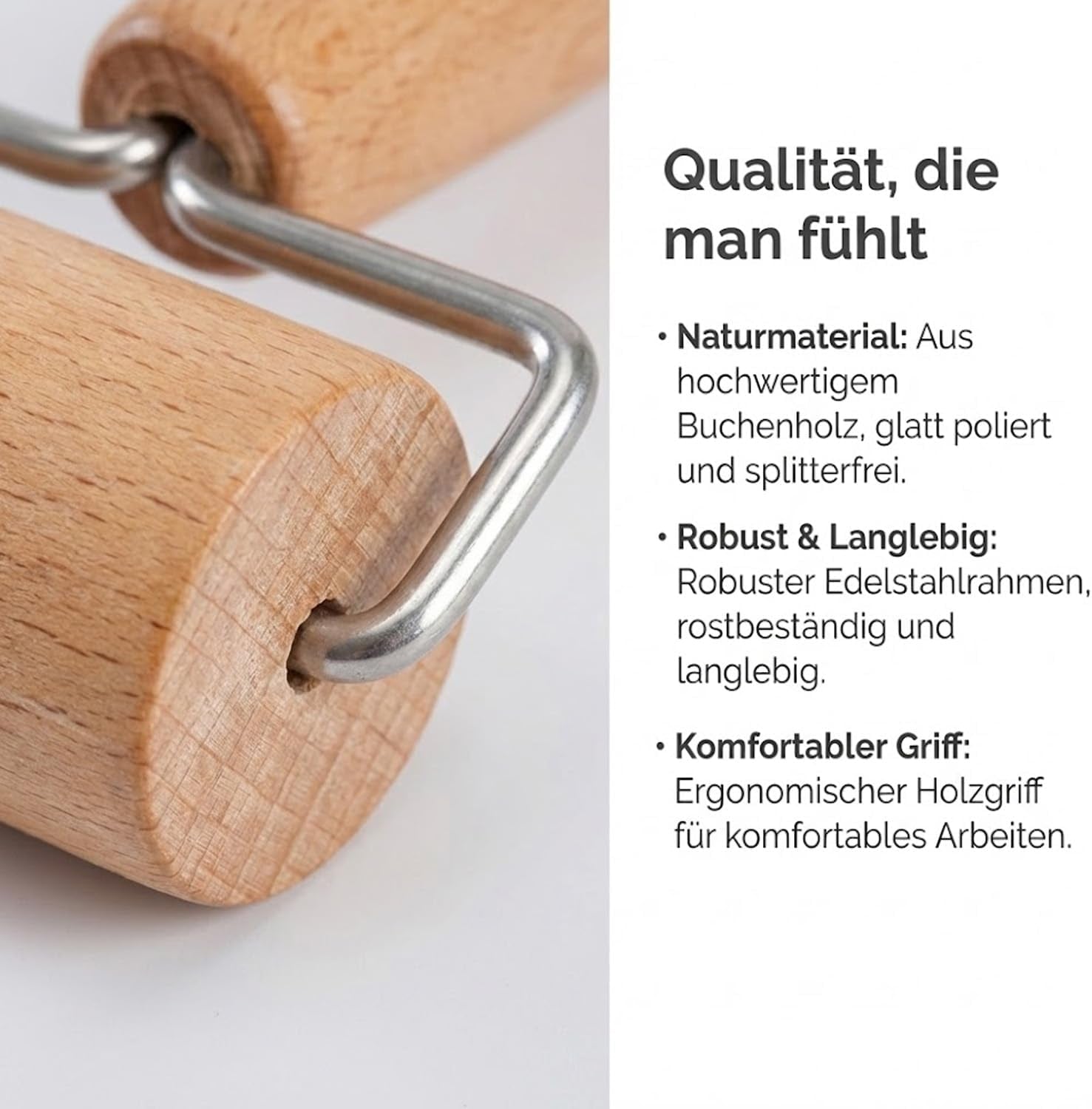 Nudelholz, Teigroller, Nudelholz Holz, Rolling Pin, Teigroller Holz, Teigrolle, Geeignet zum Backen und Kochen in der Heimischen Küche, Tortilla, Pizza, Plätzche