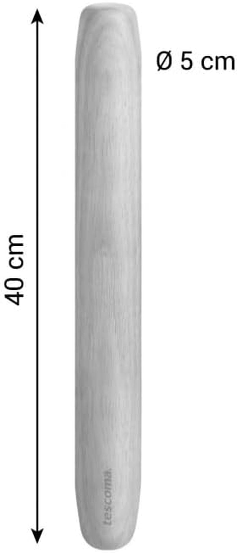Tescoma DELÍCIA Wałek do pizzy 40 cm, ø 5 cm aus Holz | Premium brasilianisches Gummibaum-Holz | Optymalny dla każdego rozmiaru pizzy Ergonomiczny kształt | Umweltfreundlich i Langlebig