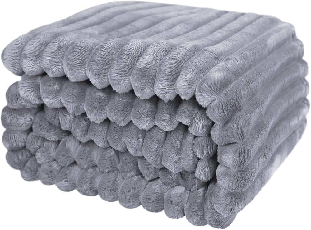 Wygodny koc 200X230 Cm - Ciepły i puszysty koc na łóżko i narzutę na sofę Kocyk dla mamy, kobiety i dziewczyny (beżowy, 200X230Cm) KEAYOO Łóżka i Koce Szary 200X230Cm