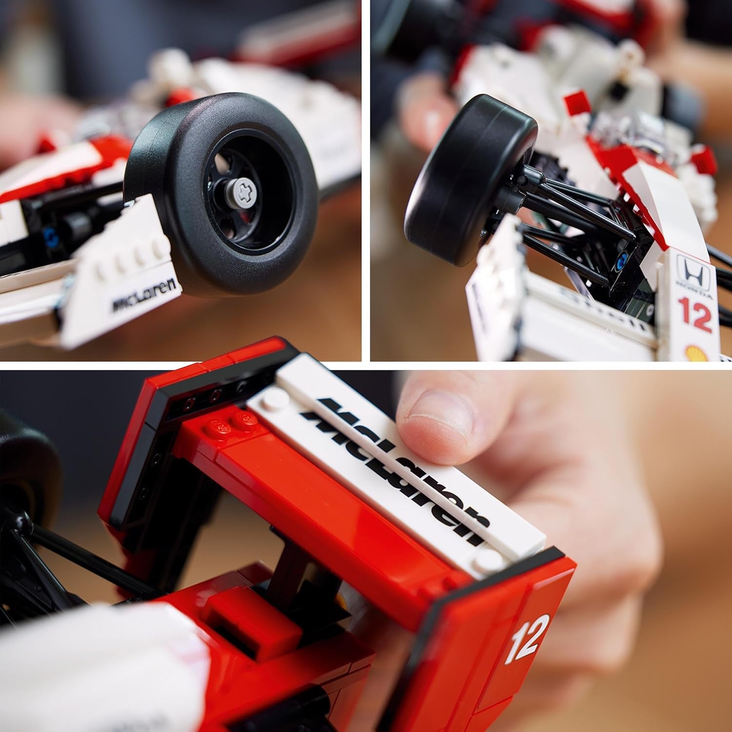 LEGO Icons Zestaw modeli samochodów Mclaren MP4/4 i Ayrton Senna, zestaw samochodów wyścigowych F1 dla dorosłych z minifigurką kierowcy, przedmiot kolekcjonerski, pomysł na prezent dla mężczyzn, kobiet, dla niego i dla niej 10330 Zestawy do budowania Besuche w sklepie LEGO