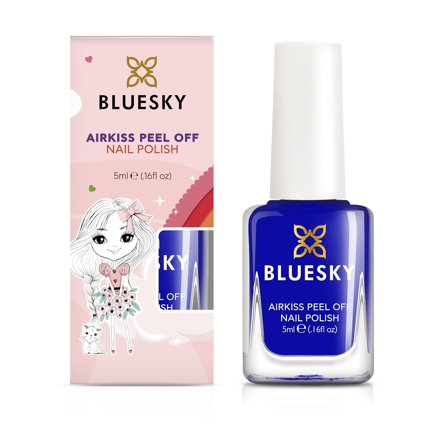 BLUESKY Kids Nail Polish - Zdzieralny lakier do paznokci na bazie wody, bez rozpuszczalników, łatwy do usunięcia, 5 ml (Czas dyskoteki)