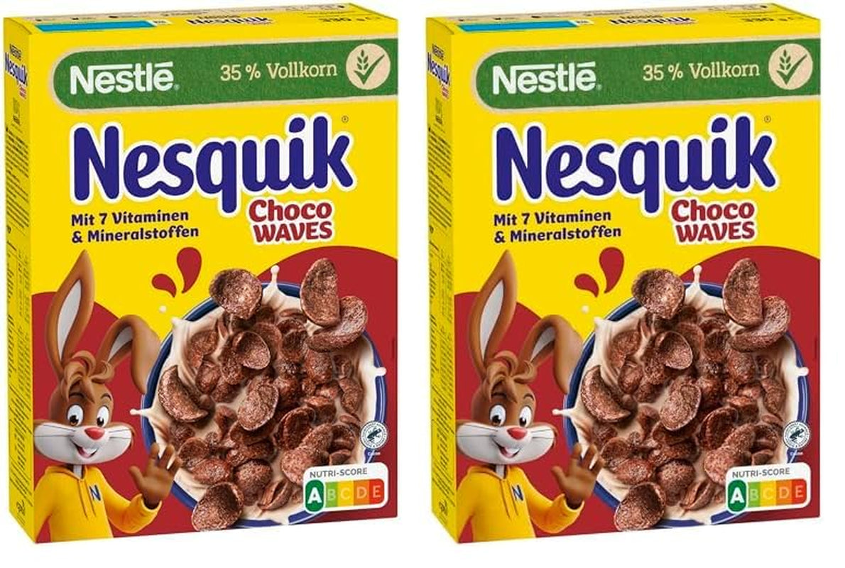 Nestlé Choco Waves, chrupiące śniadanie czekoladowe w kształcie fali (33% zawartości pełnego ziarna), 1 opakowanie (1 x 330g)