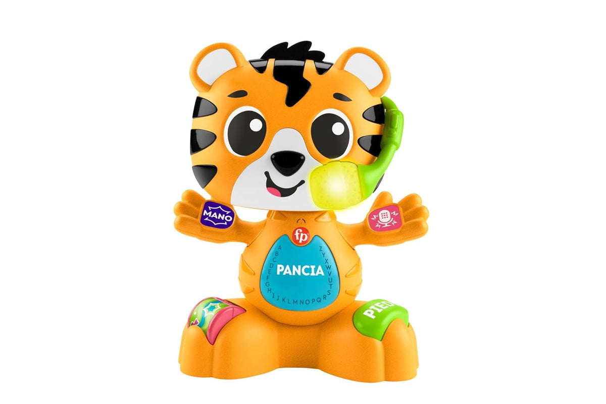 Jucărie educativă Fisher-Price pentru bebeluși și copii mici, Beat Bande Learning & Dancing Tiger Justin cu sunete și lumini pentru copii începând cu vârsta de 9 luni, versiune italiană, HYL04 Jucarii Bebe Naty Shop Titlu implicit